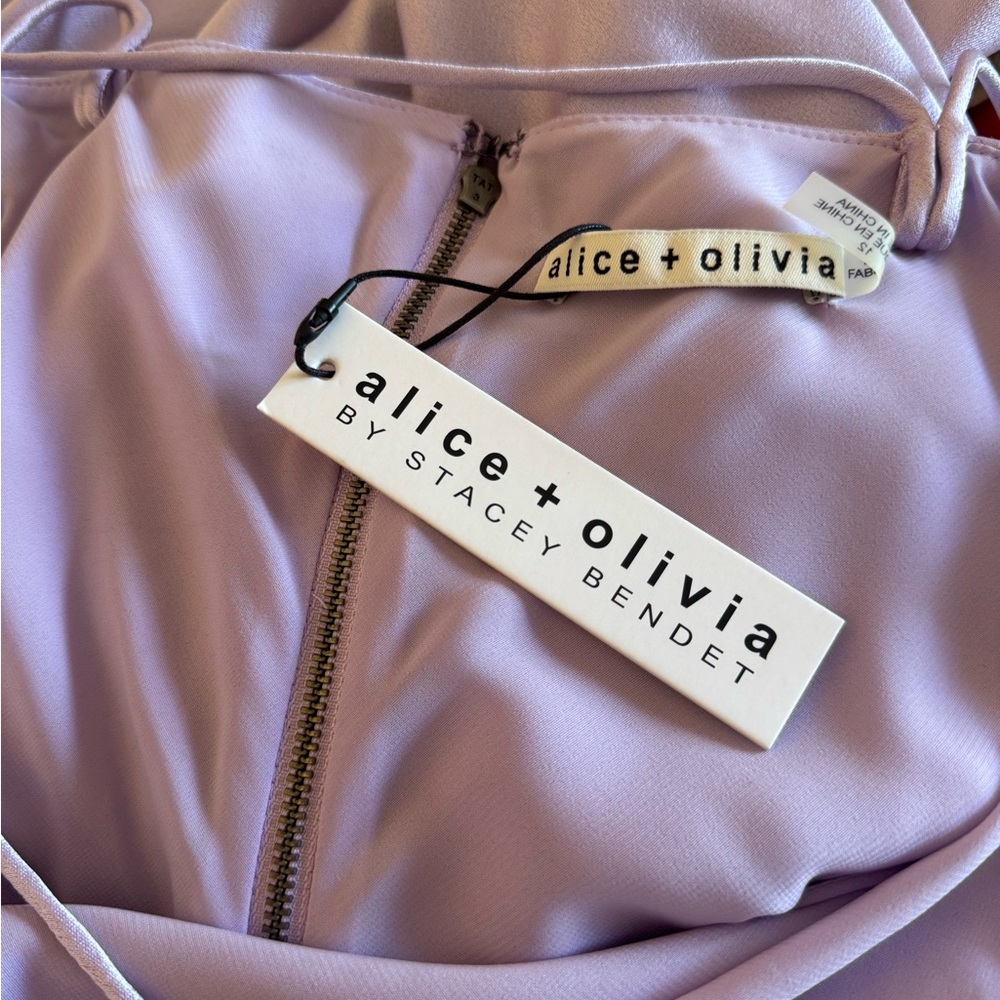 Alice + Olivia Elegant Lavender Slip Dress - Picture 3 of 4